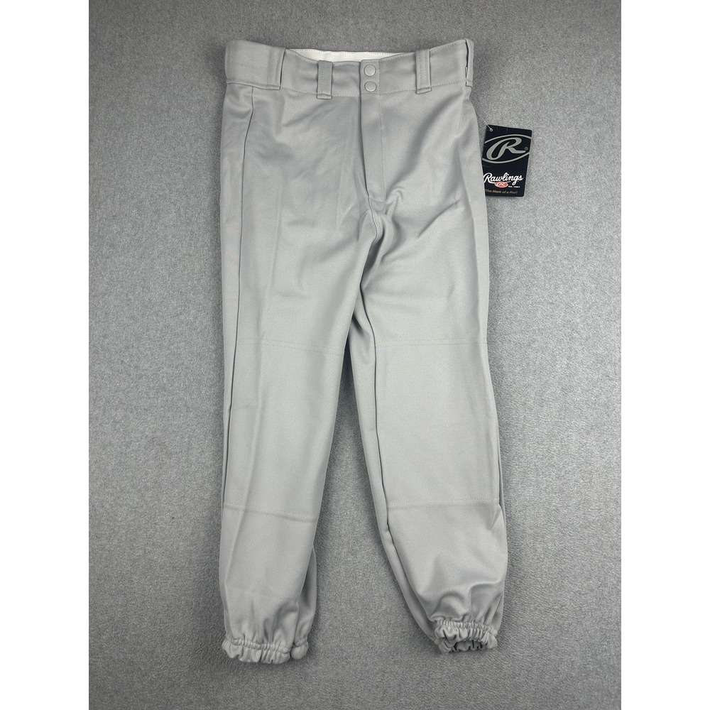 Rawlings Baseball Pants Youth XL Gray Elastic Cuff Ankle RYBBP31-BG-91 NWT